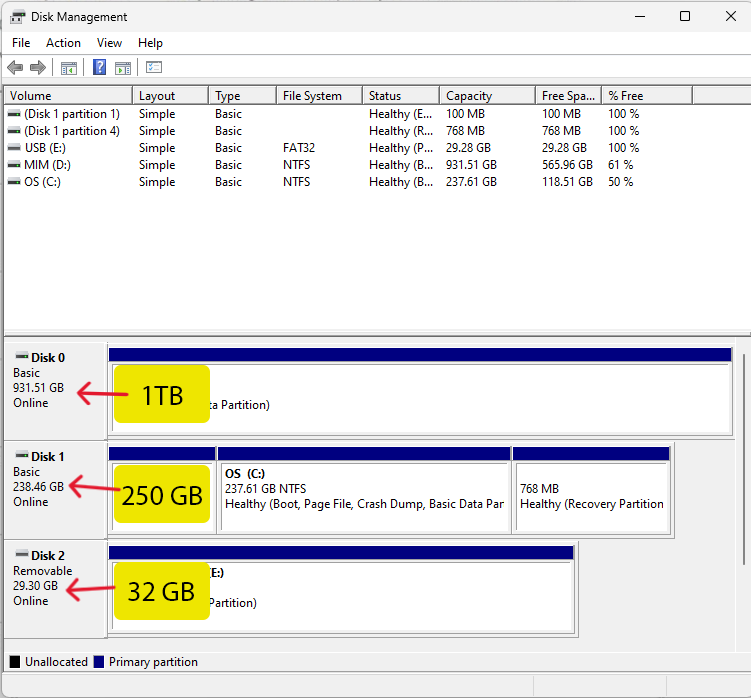 Disk Management Screenshot (1) samar-it