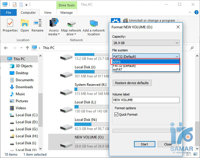 عکس شماره 2 - تغییر فرمت فلش